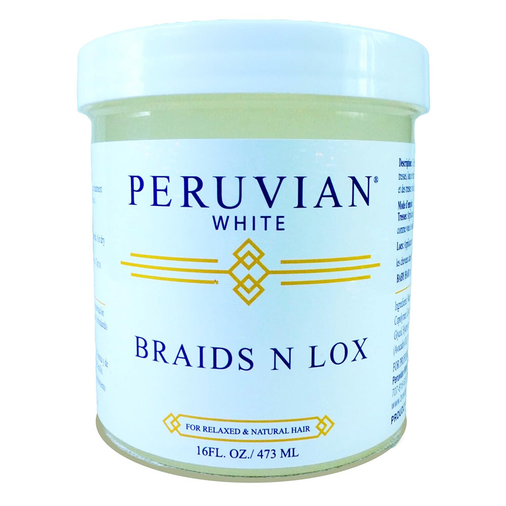 Peruvian White Braids N Lox Gel Smooths Edges for Natural Hair 16Oz (473ml)